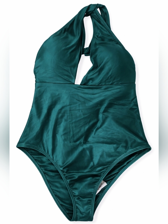 Shade & Shore Other - Shade & Shore Women's One Shoulder Plunge Cut Out One Piece Swimsuit Green Small